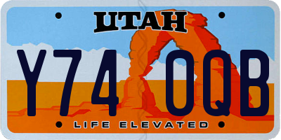 UT license plate Y740QB