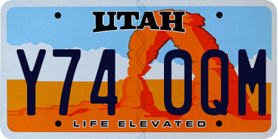 UT license plate Y740QM