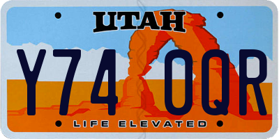 UT license plate Y740QR