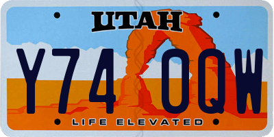UT license plate Y740QW