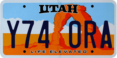 UT license plate Y740RA