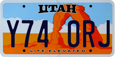 UT license plate Y740RJ