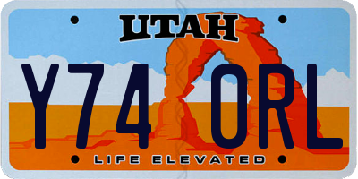 UT license plate Y740RL