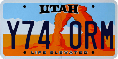 UT license plate Y740RM