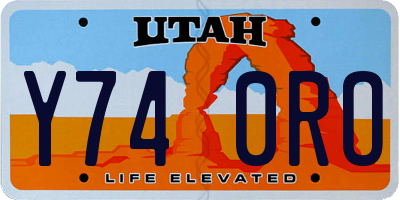 UT license plate Y740RO