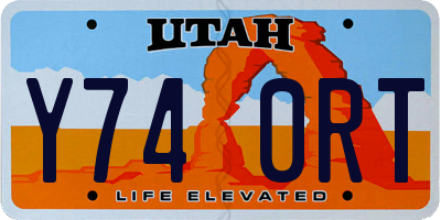 UT license plate Y740RT