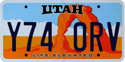 UT license plate Y740RV