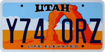 UT license plate Y740RZ