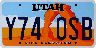 UT license plate Y740SB
