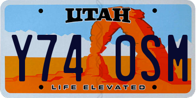 UT license plate Y740SM