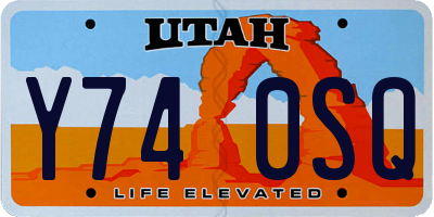 UT license plate Y740SQ
