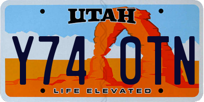 UT license plate Y740TN