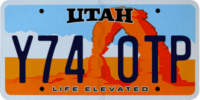 UT license plate Y740TP