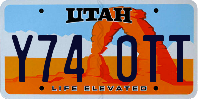 UT license plate Y740TT