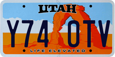 UT license plate Y740TV
