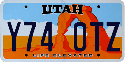 UT license plate Y740TZ