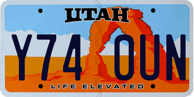 UT license plate Y740UN