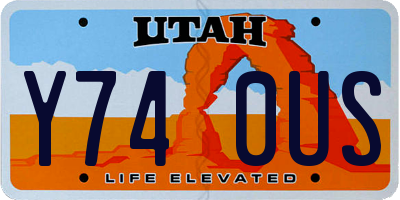 UT license plate Y740US