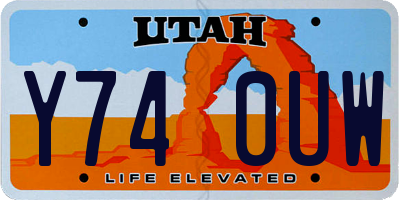 UT license plate Y740UW