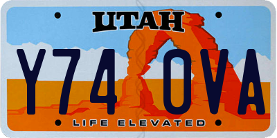 UT license plate Y740VA