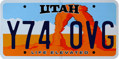 UT license plate Y740VG