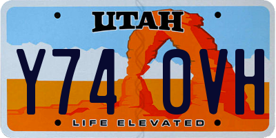 UT license plate Y740VH