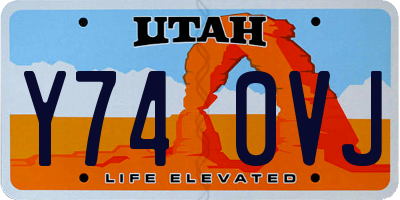 UT license plate Y740VJ