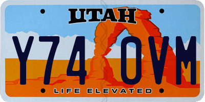 UT license plate Y740VM