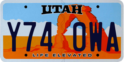 UT license plate Y740WA