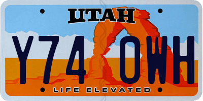UT license plate Y740WH