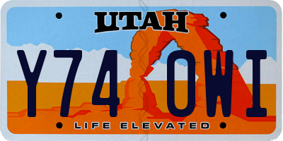 UT license plate Y740WI