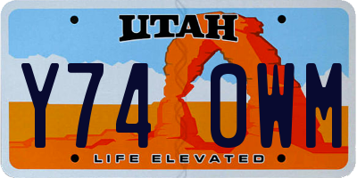 UT license plate Y740WM