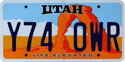 UT license plate Y740WR