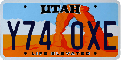 UT license plate Y740XE