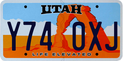 UT license plate Y740XJ