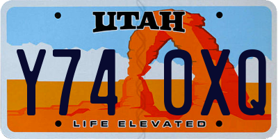 UT license plate Y740XQ