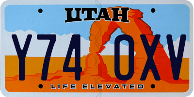 UT license plate Y740XV