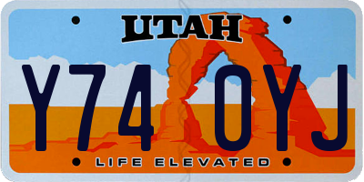 UT license plate Y740YJ