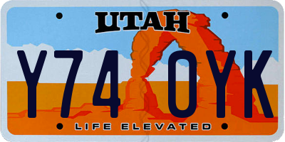 UT license plate Y740YK