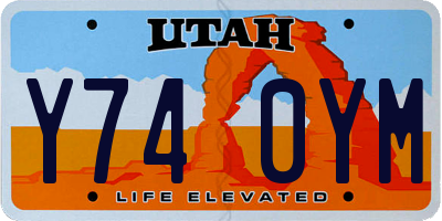 UT license plate Y740YM