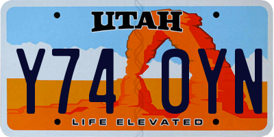UT license plate Y740YN
