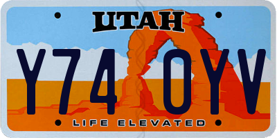 UT license plate Y740YV