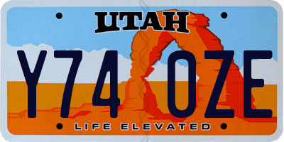 UT license plate Y740ZE