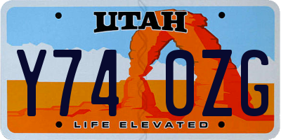 UT license plate Y740ZG