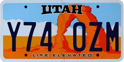 UT license plate Y740ZM