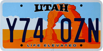UT license plate Y740ZN
