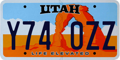 UT license plate Y740ZZ