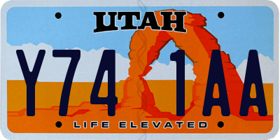 UT license plate Y741AA