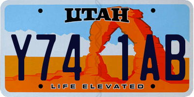 UT license plate Y741AB