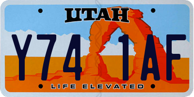 UT license plate Y741AF